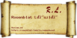 Rosenblat László névjegykártya
