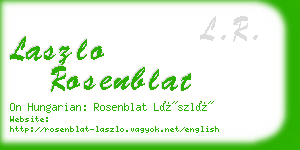 laszlo rosenblat business card